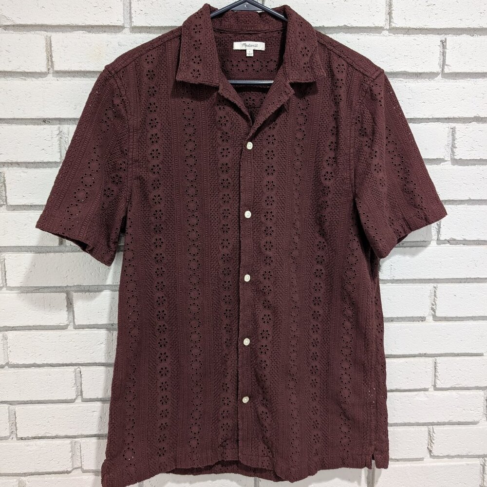 Madewell Camp Collar Embroidered Shirt Men's Small